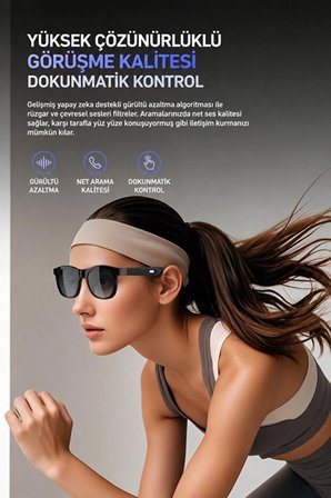 Yapay Zeka Akıllı Gözlük Bluetooth 5.4 130+ Dil Canlı Çeviri Hava İletimli Ses Teknolojisi IPX5 Manyetik Güneş Camı