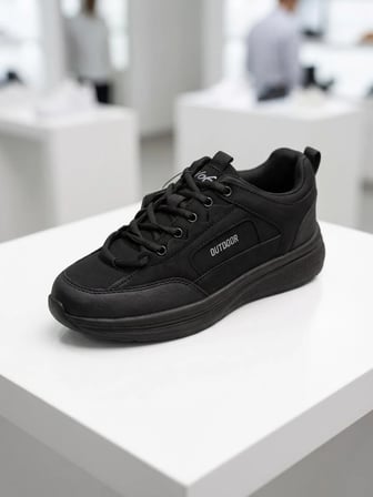 Volis M-25820 Siyah Bağcıklı Memory Foam Taban Günlük Erkek Outdoor Spor Ayakkabı