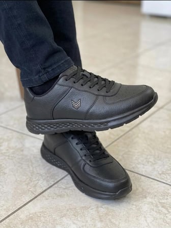 Volis M-26640 Siyah Memory Foam Taban Büyük Numara Erkek Sneaker Ayakkabı (45-48)