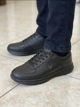 Volis M-26640 Siyah Memory Foam Taban Büyük Numara Erkek Sneaker Ayakkabı (45-48)