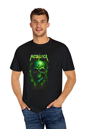 Metalica Baskılı Siyah Unisex Tişört