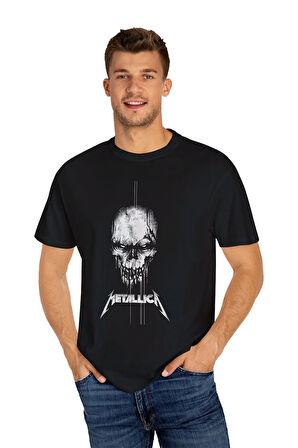 Metalica Baskılı Siyah Unisex Tişört