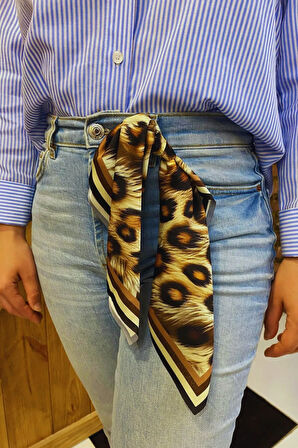 Leopar Desenli Fular Estascarf