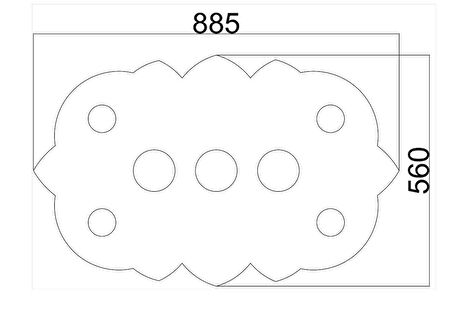 Motifpiyer Tavan Spot Göbek Tsg-51-90Cmx56Cmx4.5Cm