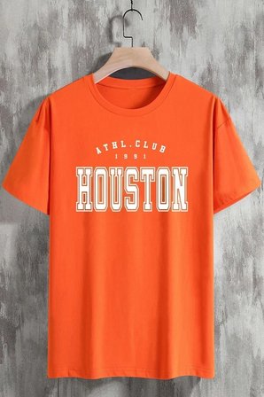 Houston Baskılı Unisex T-shirt