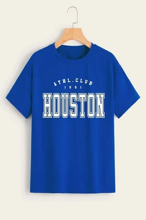 Houston Baskılı Unisex T-shirt
