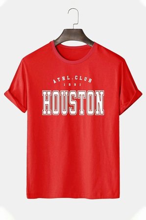 Houston Baskılı Unisex T-shirt