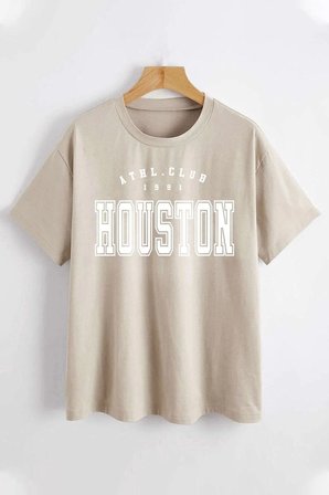 Houston Baskılı Unisex T-shirt