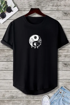Unisex Ying&yang Tasarım Tshirt