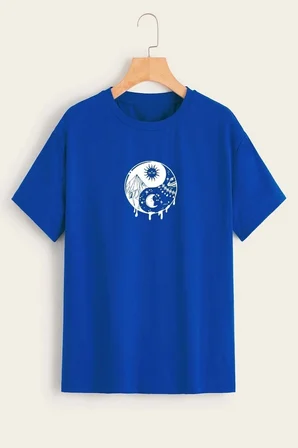 Unisex Ying&yang Tasarım Tshirt