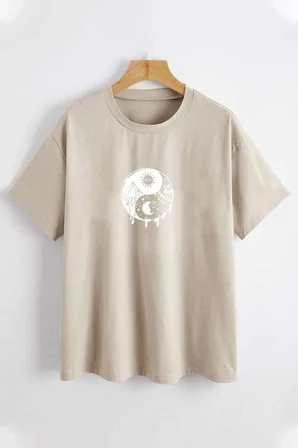 Unisex Ying&yang Tasarım Tshirt