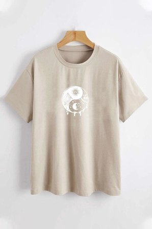 Unisex Ying&yang Tasarım Tshirt