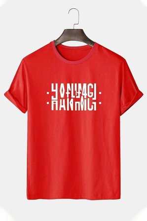 Hanımcı Yazılı Katlamalı Tasarım Tshirt