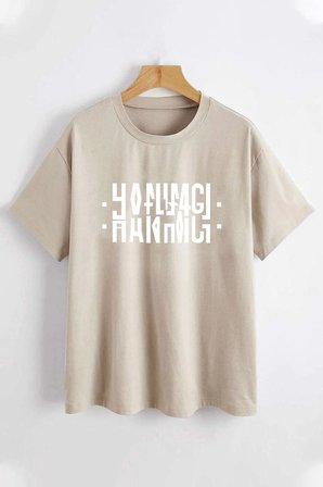 Hanımcı Yazılı Katlamalı Tasarım Tshirt