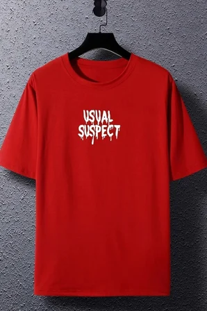 Unisex Usual Suspect Baskılı T-shirt