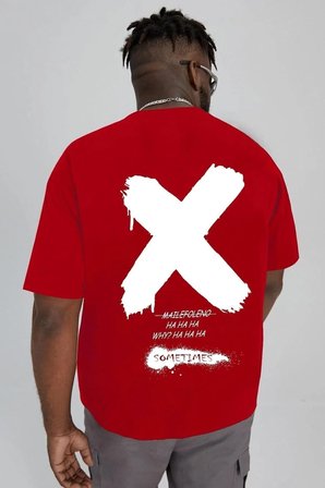 Unisex Sometimes X Baskılı T-shirt