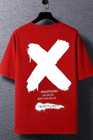 Unisex Sometimes X Baskılı T-shirt