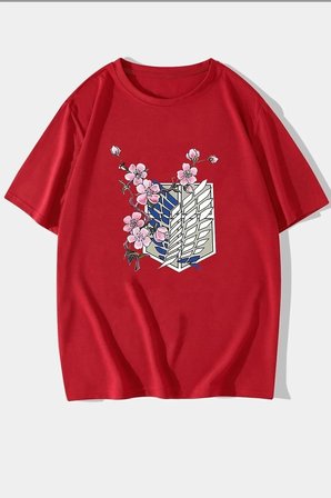 Unisex Flowers Baskılı T-shirt
