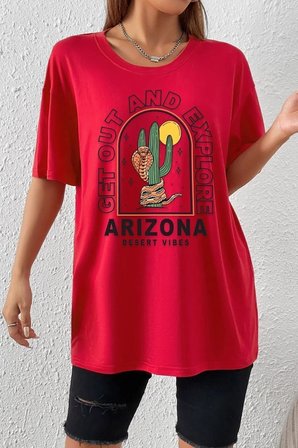 Unisex Arizona Baskılı T-shirt