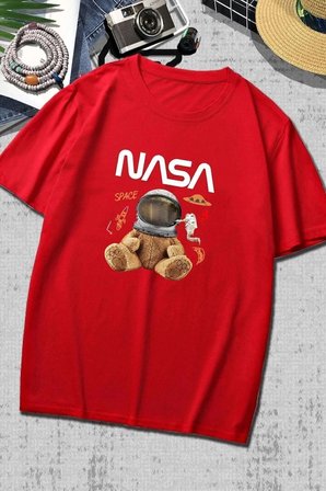 Unisex Nasabear Baskılı T-shirt