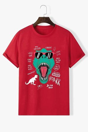 Unisex T - Rex Baskılı T-shirt