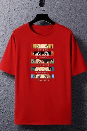Unisex Cosplay Haikyuu Baskılı T-shirt