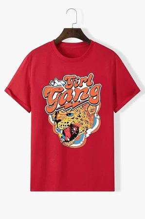 Unisex Girl Gang Baskılı T-shirt