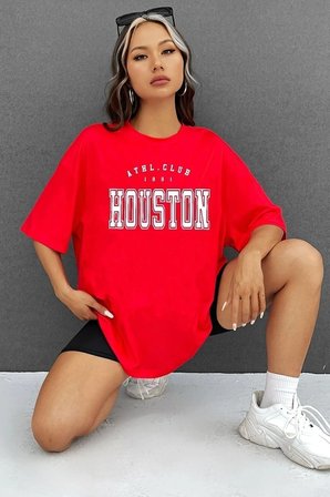 Unisex Houston Baskılı T-shirt