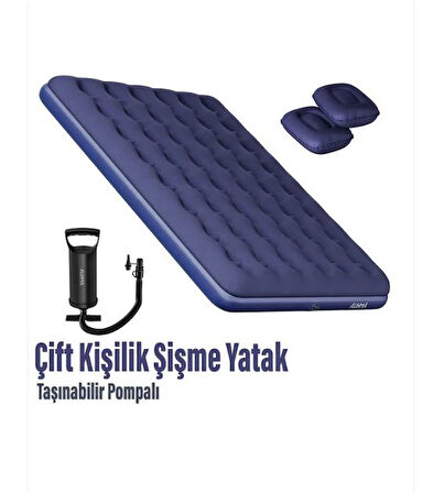 Çift Kişilik Şişme Yatak - 2 Yastık Ve El Pompası Hediyeli