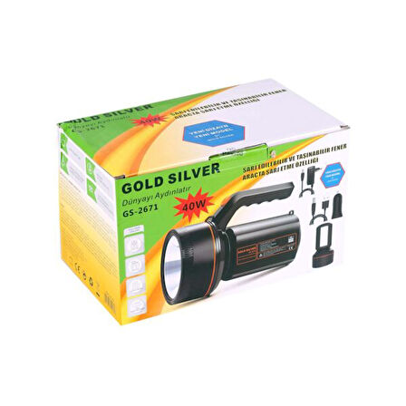 GS-2671 Şarjlı El Feneri 40W+28 SMD LED Projektör