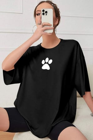 Unisex Paw Baskılı T-shirt