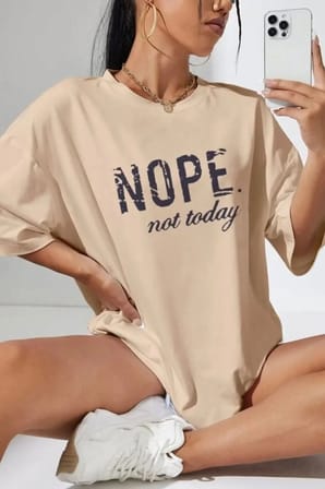 Unisex Not Today Baskılı T-shirt