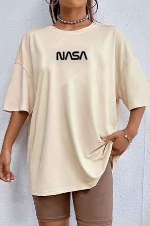 Unisex Nasa Baskılı T-shirt