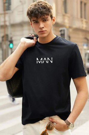 Unisex Man Baskılı T-shirt