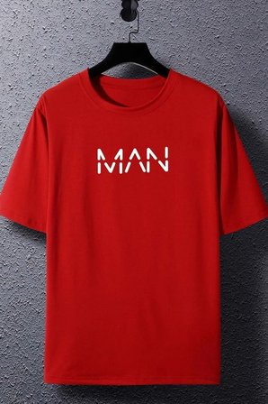 Unisex Man Baskılı T-shirt