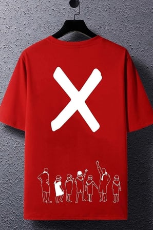 Unisex Design X Imza Baskılı T-shirt
