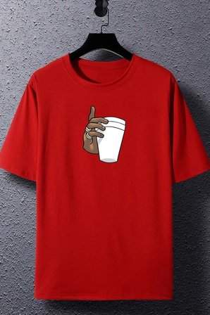 Unisex Tupac Coffee Baskılı T-shirt