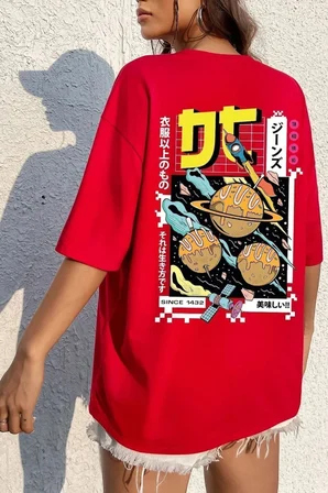 Unisex Tokoyaki Baskılı T-shirt