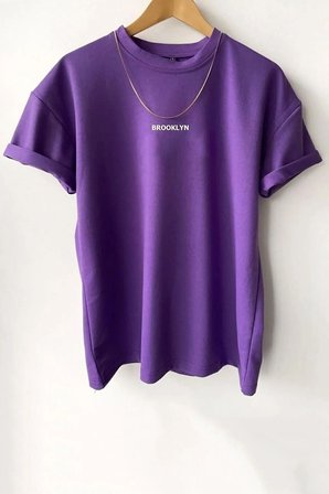 Unisex Brooklyn Baskılı T-shirt