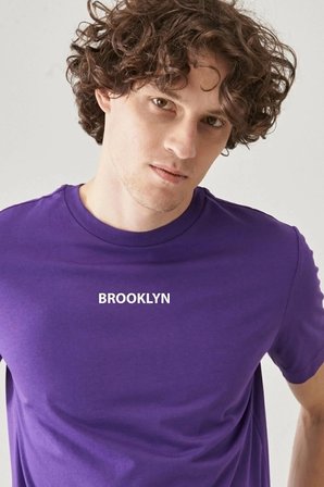 Unisex Brooklyn Baskılı T-shirt