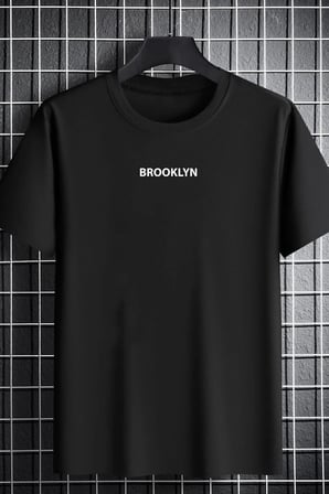 Unisex Brooklyn Baskılı T-shirt