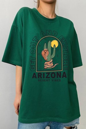 Unisex Arizona Baskılı T-shirt