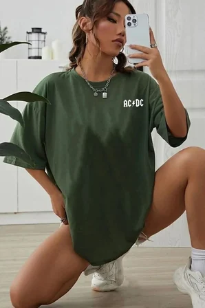 Unisex Acdc Baskılı T-shirt