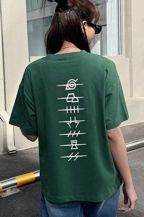 Unisex Ninja Akatsuki Baskılı T-shirt