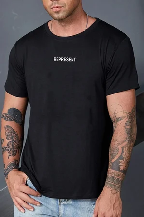 Unisex Represent Baskılı T-shirt