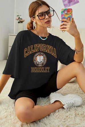 Unisex California Baskılı T-shirt