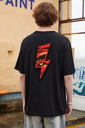 Unisex Yıldırım Baskılı T-shirt