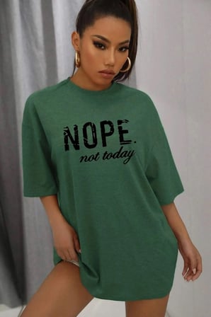 Unisex Not Today Baskılı T-shirt