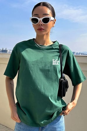Unisex Life Baskılı T-shirt