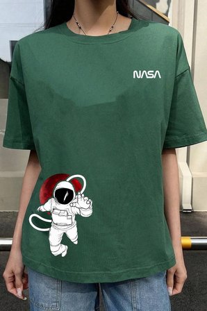 Unisex Nasa Baskılı T-shirt
